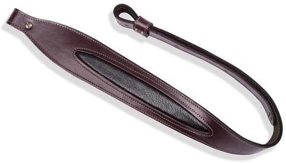 Picture of Levy's Hunting Veg-Tan Leather Rifle Slings - 2-1/4" Veg-Tan Leather Rifle Sling, Loop Adjustment, Fits 1" Swivels, Secured w/Chicago Screws, 36", Dark Brown