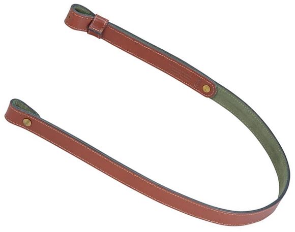 Picture of Levy's Hunting Standard Series Rifle Slings - 1" Veg-Tan Leather Rifle Sling, Green Suede Backing, Loop Adjustment, Fits 1" Swivels, Secured With Chicago Screws, Walnut
