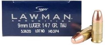 Picture of Speer Lawman Handgun Ammo - 9mm Luger, 147Gr, TMJ FN, 50rds Box