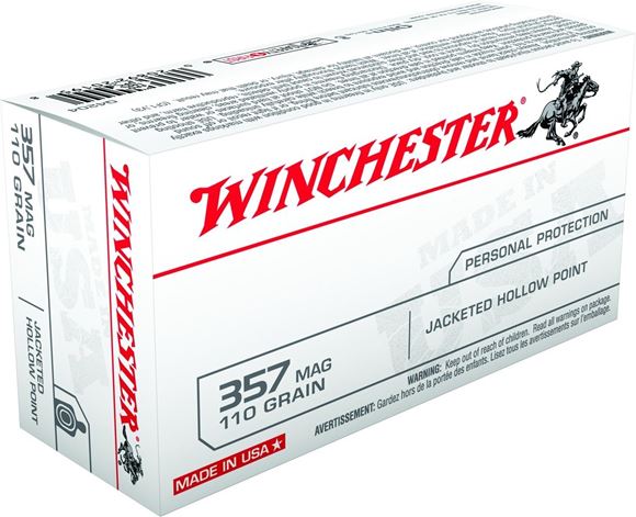 Winchester "USA" Handgun Ammo - 357 Mag, 110Gr, JHP, 1295 fps, 50rds Box