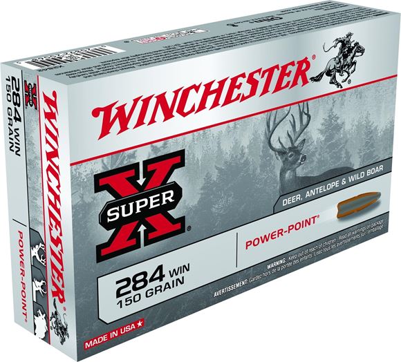 Picture of Winchester Super-X Power-Point Rifle Ammo - 284 Win, 150Gr, Power-Point, 20rds Box, 2860fps