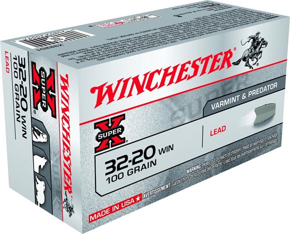 Picture of Winchester Super-X Lead Rifle Ammo - 32-20 Win, 100Gr, Lead Flat Nose, 50rds Box