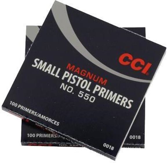 Picture of CCI Primers, Magnum Pistol Primers - No. 550, Magnum Small Pistol Primers, 100ct Pack