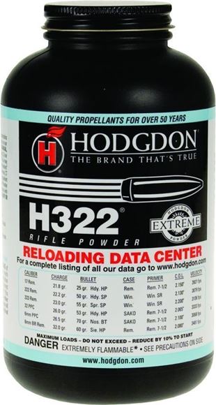 Picture of Hodgdon Smokeless Extreme Rifle Powders - H322, 1 lb