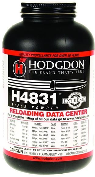 Picture of Hodgdon Smokeless Extreme Rifle Powders - H4831, 1 lb