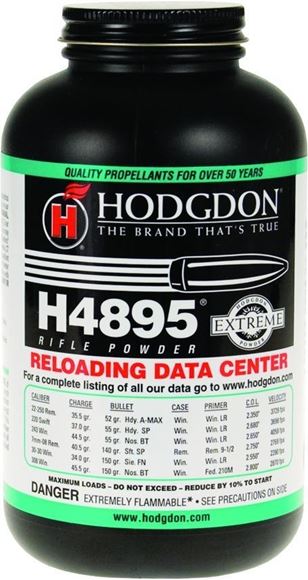 Picture of Hodgdon Smokeless Extreme Rifle Powder - H4895, 1 lb