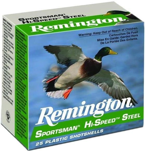 Picture of Remington Waterfowl Loads, Sportsman Hi-Speed Steel Shotgun Ammo - 12Ga, 3", MAG DE, 1-1/8oz, BB, 25rds Box, 1550fps