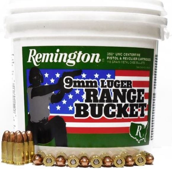 Picture of Remington UMC Pistol & Revolver Handgun Ammo - 9mm, 115Gr, MC, 350rds Range Bucket