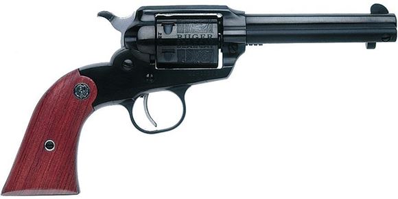 Picture of Ruger New Bearcat Rimfire Single Action Revolver - 22 LR, 4.2", Blued, Alloy Steel, Hardwood Grips, 6rds, Blade Front & Integral Notch Rear Sights