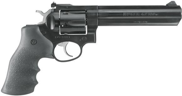Picture of Ruger GP100 DA/SA Revolver - 357 Mag, 6", Blued, Alloy Steel, Hogue Monogrip Grips, 6rds, Ramp Front & Rear Adjustable Sights