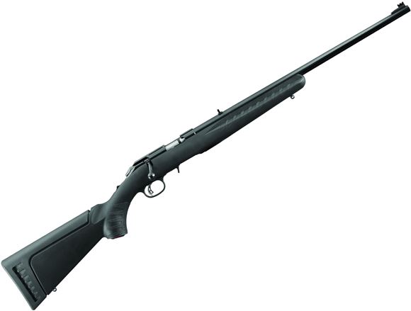 Picture of Ruger American Rimfire Bolt Action Rifle - 17HMR, 22", Satin Blued, Alloy Steel, Composite Stock, 9rds, Fiber Optic Front & Adjustable Rear Sights