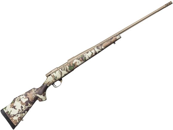 Picture of Weatherby Vanguard First Lite Bolt Action Rifle - 270 Win, 24", #2 Contour, Cold Hammer Forged Fluted Barrel, FDE Cerakote Finish, First Lite Fusion Camo Monte Carlo Composite Stock, 5rds, Two-Stage Trigger, Accubrake