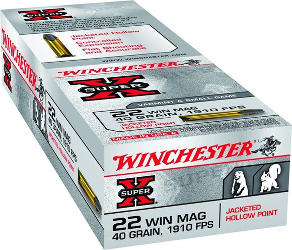 Picture of Winchester Super-X JHP Rimfire Ammo - 22 Win Mag, 40Gr, JHP, 50rds Box
