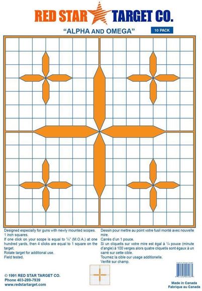 Picture of Red Star Colour Targets - Alpha & Omega Target, 17"x22" on a 1" Grid, 10-Pack