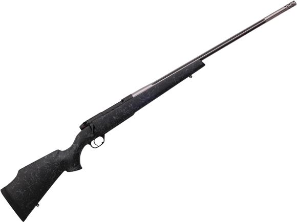 Picture of Weatherby Mark V Accumark Bolt Action Rifle - 300 Wby Mag, 26", Fluted Stainless Barrel, Graphite Black Cerakote, #3 Contour, 1-10", Monte Carlo Composite Stock, 54 Degree Bolt, 3rds, LXX Trigger