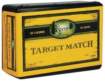 Picture of Speer Target Rifle Bullets - 30 Cal / 7.62mm (.308"), 168gr, Target Match BTHP, 100ct Box