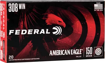 Picture of Federal American Eagle Rifle Ammo - 308 Win, 150Gr, FMJ BT, 20rds Box
