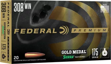 Picture of Federal Premium Gold Medal Rifle Ammo - 308 Win, 175Gr, Sierra Matchking BTHP, 20rds Box, 2600fps