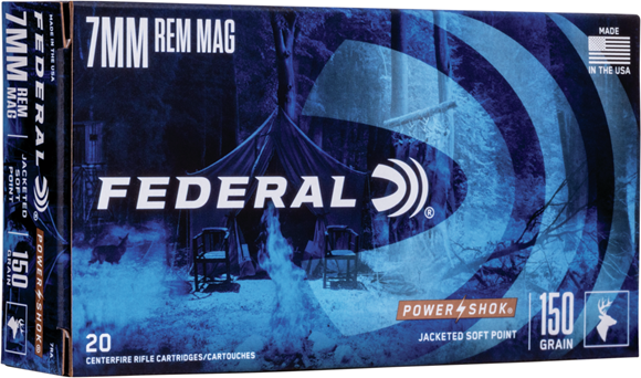 Picture of Federal Power-Shok Rifle Ammo - 7mm Rem Mag, 150Gr, Soft Point, 200rds Case