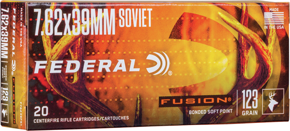 Picture of Federal Fusion Rifle Ammo - 7.62x39mm Soviet, 123Gr, Fusion, 200rds Case, 2350fps