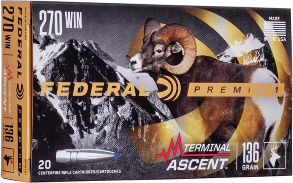 Picture of Federal Premium Vital-Shok Rifle Ammo - 270 Win, 136Gr, Terminal Ascent, 200rds Case