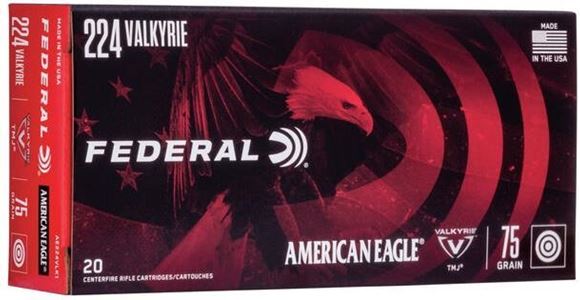 Picture of Federal American Eagle Rifle Ammo - 224 Valkyrie, 75Gr, TMJ, 200rds Case