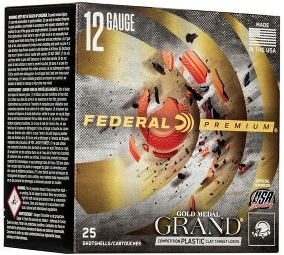 Picture of Federal Gold Medal Grand Target Loads Shotgun Ammo - 12Ga, 2-3/4", 1-1/8oz, #8, 25rds Box, 1200fps