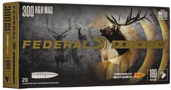 Federal Premium Vital-Shok Rifle Ammo - 300 H&H Mag, 180Gr, Trophy Bonded Tip, 20rds Box