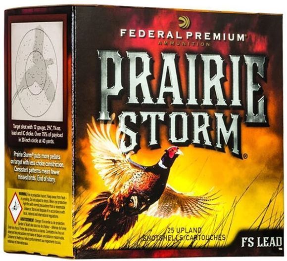 Picture of Federal Premium Prairie Storm FS Lead Load Shotgun Ammo - 12Ga, 2-3/4", 1-1/4oz, #6, 25rds Box, 1500fps