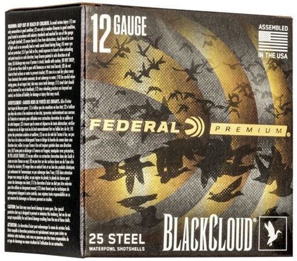 Picture of Federal Premium Black Cloud FS Steel Shotgun Ammo - 12Ga, 3", 1-1/4oz, #1, 250rds Case, 1450fps, With Flitecontrol Flex Wad