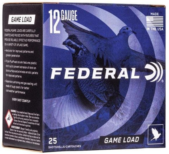 Picture of Federal Game-Shok Upland Game Load Shotgun Ammo - 12Ga, 2-3/4", 3-1/4DE, 1oz, #7.5, 250rds Case, 1290fps