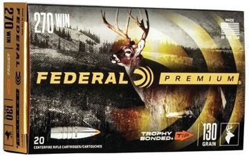 Picture of Federal Premium Vital-Shok Rifle Ammo - 270 Win, 130Gr, Trophy Bonded Tip, 20rds Box