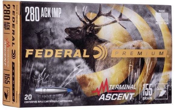 Federal Premium Vital-Shok Rifle Ammo - 280 Ackley Improved, 155Gr, Terminal Ascent, 20rds Box