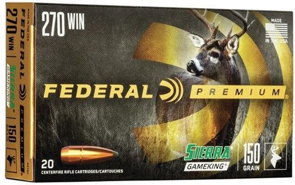 Picture of Federal Premium Vital-Shok Rifle Ammo - 270 Win, 150Gr, Sierra GameKing BTSP, 20rds Box