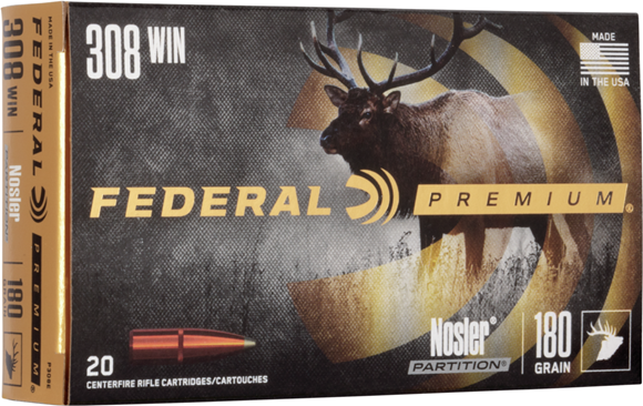 Picture of Federal Premium Vital-Shok Rifle Ammo - 308 Win, 180Gr, Nosler Partition, 200rds Case