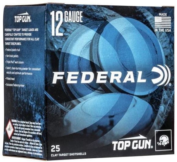 Picture of Federal Top Gun Target Load Shotgun Ammo - 12Ga, 2-3/4", 3DE, 1-1/8oz, #7.5, 1200 Fps, 25rds Box