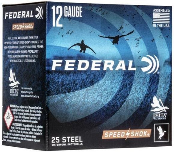 Picture of Federal Speed-Shok Waterfowl Load Shotgun Ammo - 12Ga, 3", 1-1/8oz, #1, Steel, 1550fps, 250rds Case