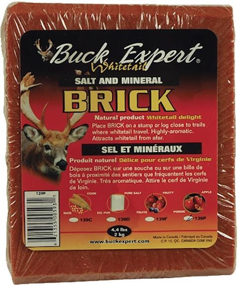 Picture of Buck Expert, Attractant - Salt and Mineral Brick, Apple, 4.4lbs