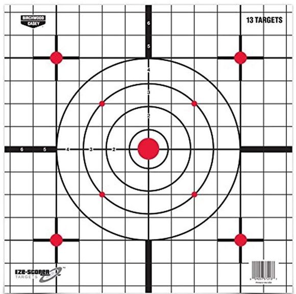 Picture of Birchwood Casey Targets, Eze-Scorer - Sight In Paper Targets, 13-pack