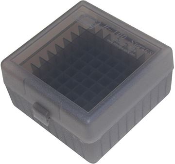 Picture of MTM Case-Gard R-100 Series Rifle Ammo Box - RM-100, 100rds, Smoke