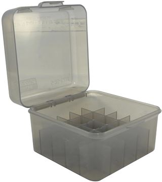 Picture of MTM Case-Gard Rifle Ammo Boxes - S25 Series, 25rds, Shotshell, Fits 3.5", Clear Smoke