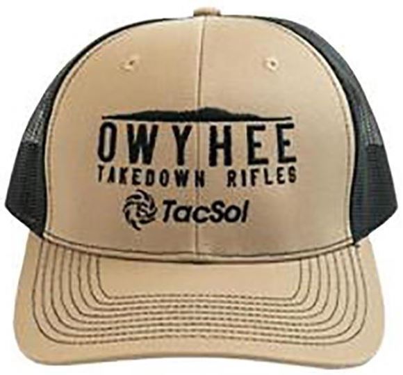 Picture of Tactical Solutions Accessories, Hats & Clothing - OWYHEE Takedown Rifles Hat, Tacsol, Brown & Tan, Mesh, Snap Back