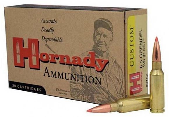 Picture of Hornady Custom Rifle Ammo - 6.5 Grendel, 123Gr, SST, 20rds Box
