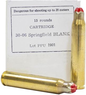 Picture of PPU PPB3006 Rifle Ammo 30-06, Blank M,1999, Standard Case 15 Rnds