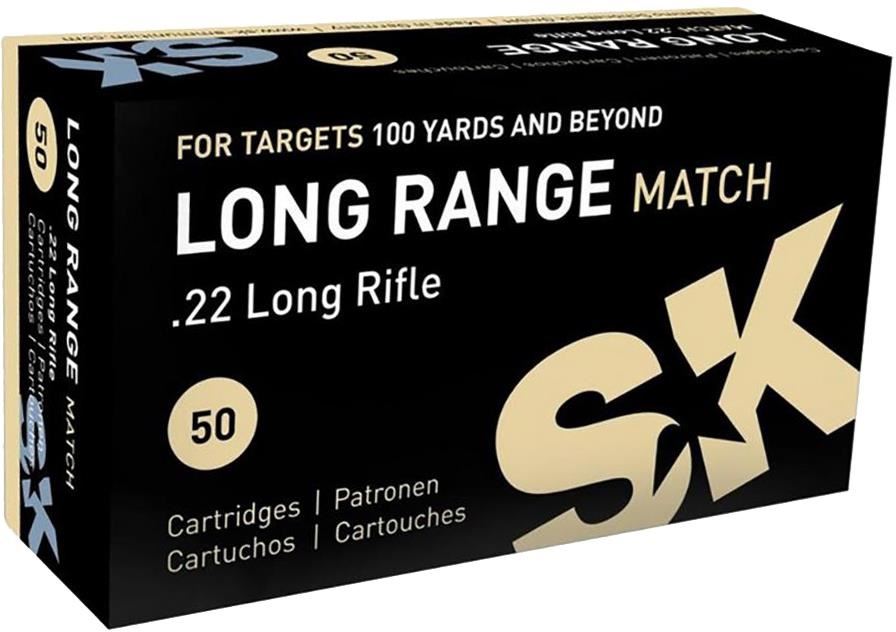 Lapua SK Rimfire Ammo Long Range Match, 22 LR, 40Gr, Lead Round Nose, 50rds Box, 1099 fps