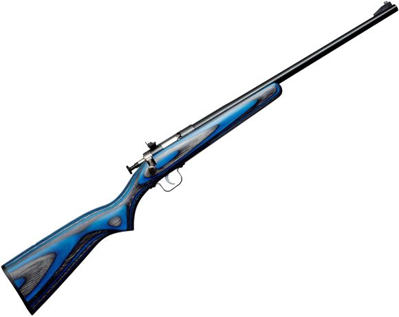 Picture of Crickett "My First Rifle" Bolt Action Rimfire Rifle- .22 LR, 16.125" Barrel, Blued, Blue Laminate Stock, Peep Sight, 1rd