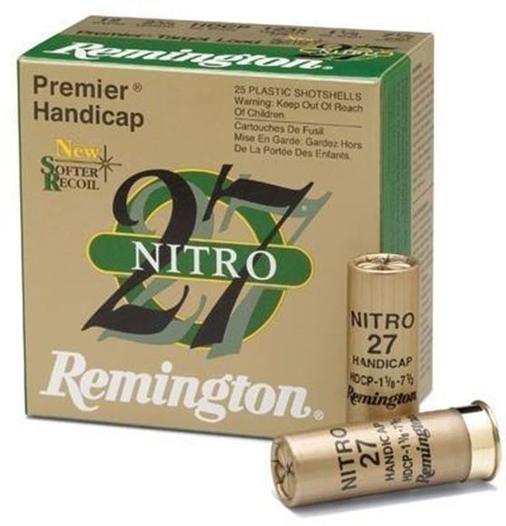 Picture of Remington Target Loads, Premier Nitro 27 Target Loads Shotgun Ammo - 12Ga, 2-3/4", HDCP DE, 1oz, #7-1/2, Extra Hard STS Target Shot, 250rds Case, 1290fps