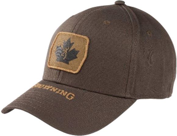 Picture of Browning Cap - Brown Maple Leaf Patch w/ Browning Logo, 100% Cotton, Snap Back (One Size Fits All)