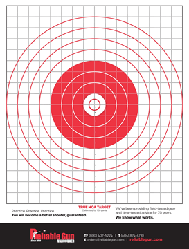 Picture of Reliable Gun Targets, THE 100 YARD, 18''X24'', Calibrated for 100 Yards, Circle, 20 Pack