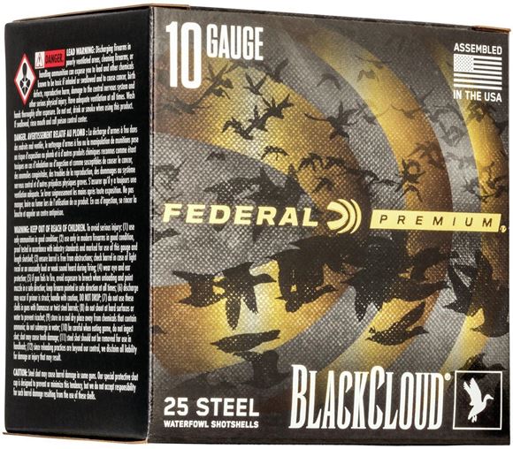 Picture of Federal Premium Black Cloud Steel Shotgun Ammo - 10 Ga, 3-1/2", 1-5/8oz, #2, 25rds Box, 1375fps